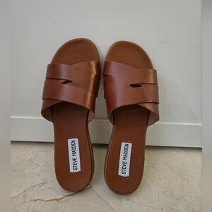 Steve Madden Brown Slide Sandals Size 6 Women